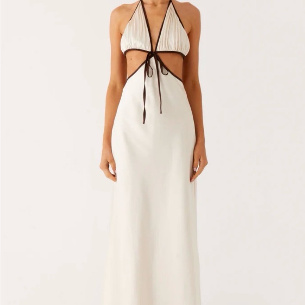 Peppermayo Cream and Black Backless Dress